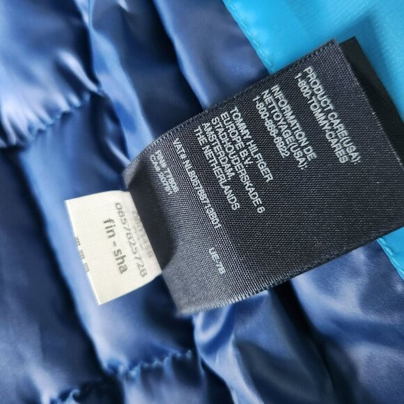 Tommy Hilfiger Mens Tropical Blue Polyester Duck Down Puffer Vest L/G - Picture 14 of 16